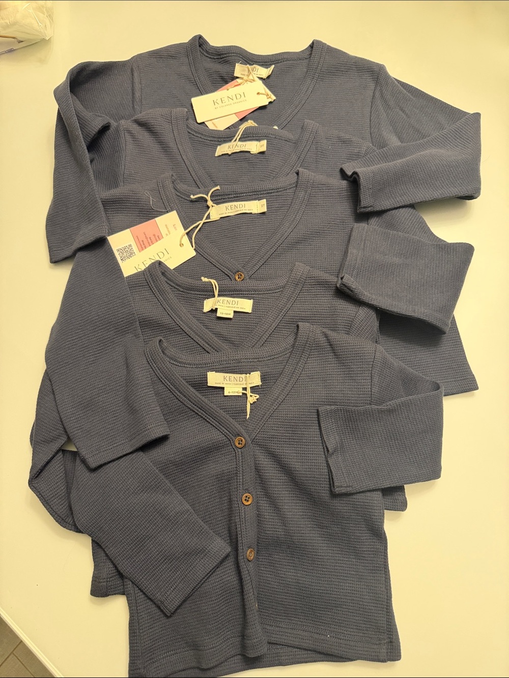 Colored Organics Blue V-Neck Button Cardigan Sweater